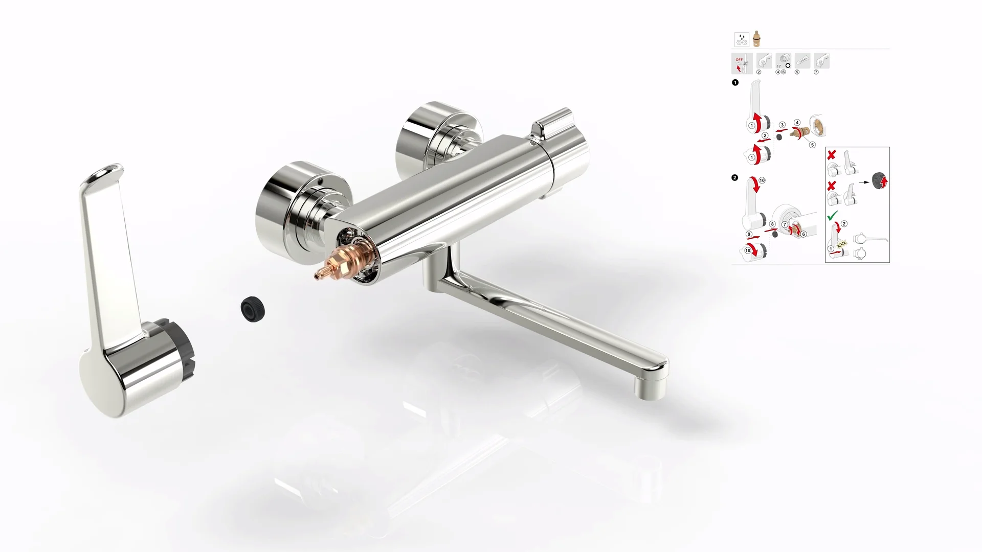 Clinica Thermostatic faucet - Head part and thermostatic cartridge maintenance